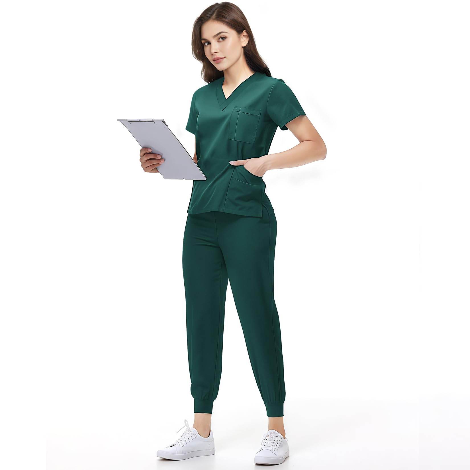 Jogger Scrub Set W/ V-Neck Top - Purcell's Clothing Company