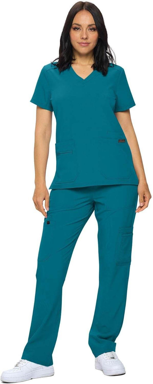 Regular & Petite Stretchy Scrubs - Set of Top & Pants - Purcell's Clothing Company