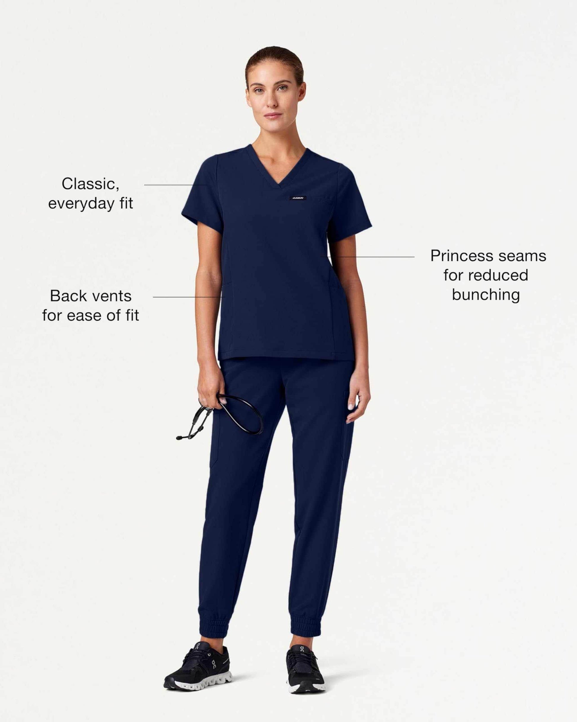 Jaanuu Magna 3-Pocket Classic V-Neck Scrub Top - Purcell's Clothing Company