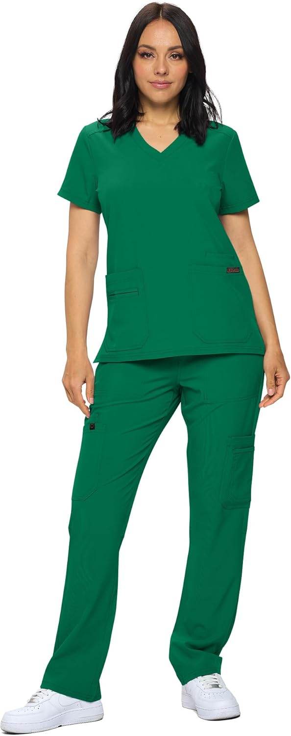 Regular & Petite Stretchy Scrubs - Set of Top & Pants - Purcell's Clothing Company