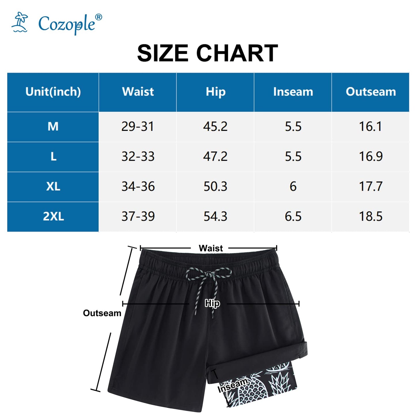 5.5" Inseam Anti-Chafe Swim Shorts