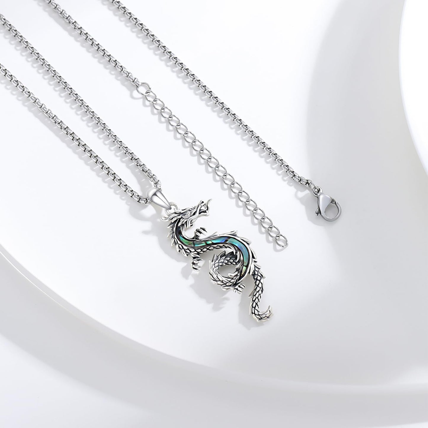 925 Sterling Silver Dragon Necklace