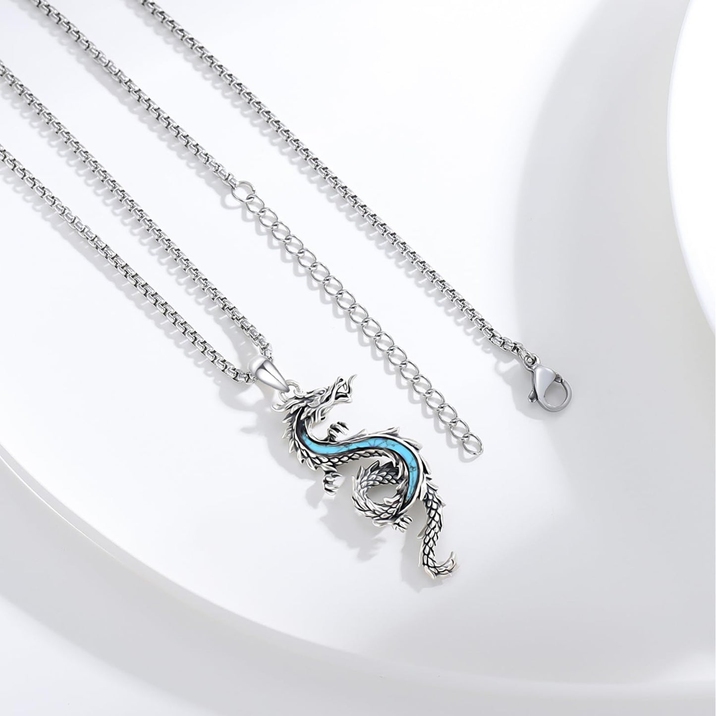 925 Sterling Silver Dragon Necklace