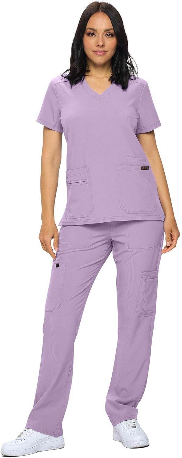 Regular & Petite Stretchy Scrubs - Set of Top & Pants - Purcell's Clothing Company