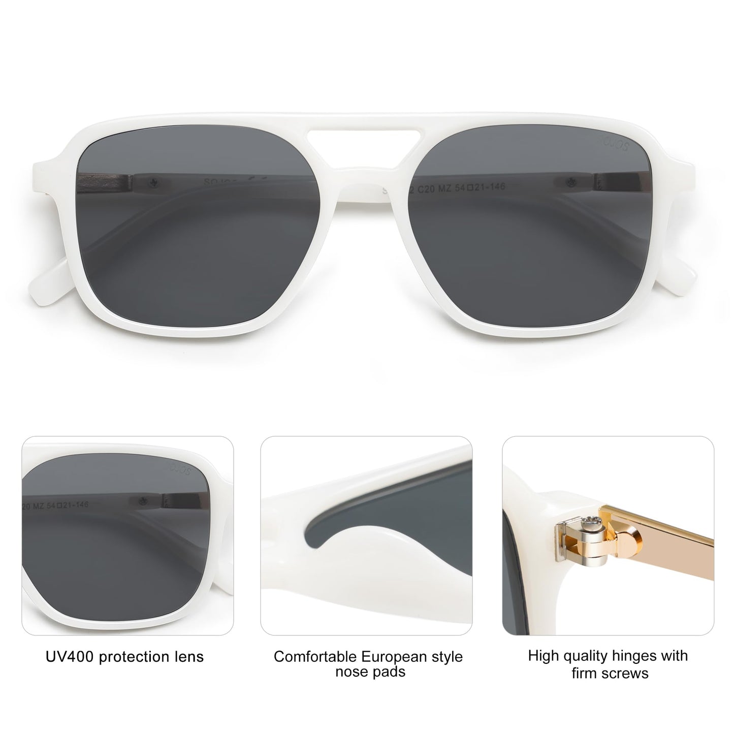 SOJOS Retro Aviator Sunglasses - Purcell's Clothing Company - 