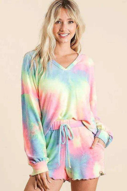 BiBi Tie Dye French Terry Top and Shorts Set - Purcell's Clothing Company