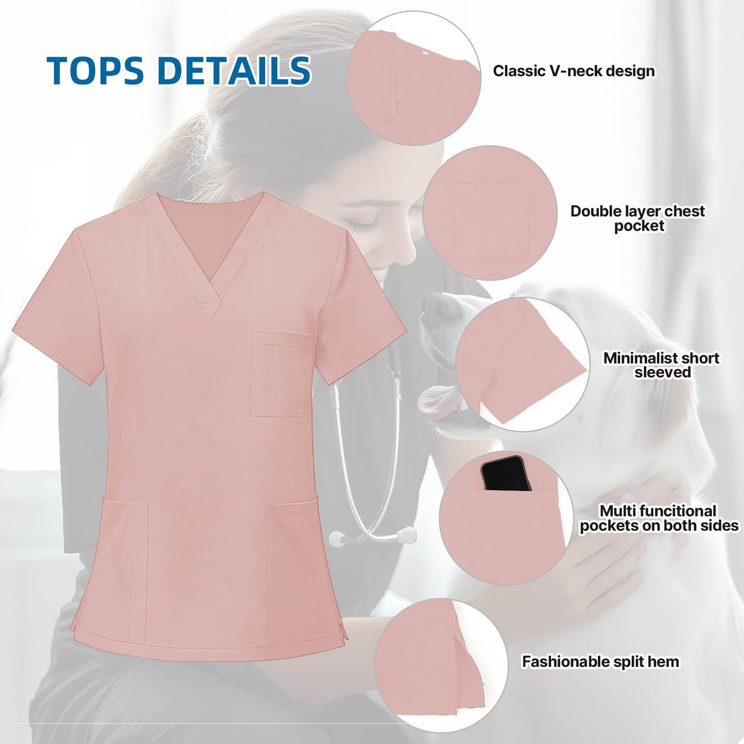 Jogger Scrub Set W/ V-Neck Top - Purcell's Clothing Company