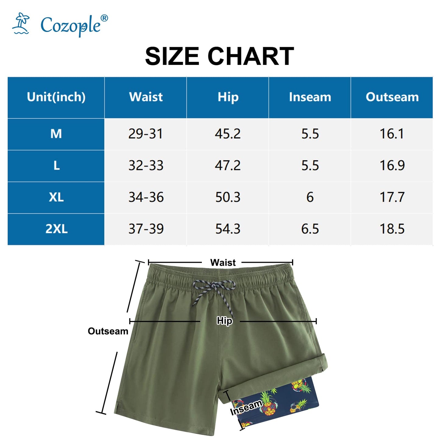 5.5" Inseam Anti-Chafe Swim Shorts