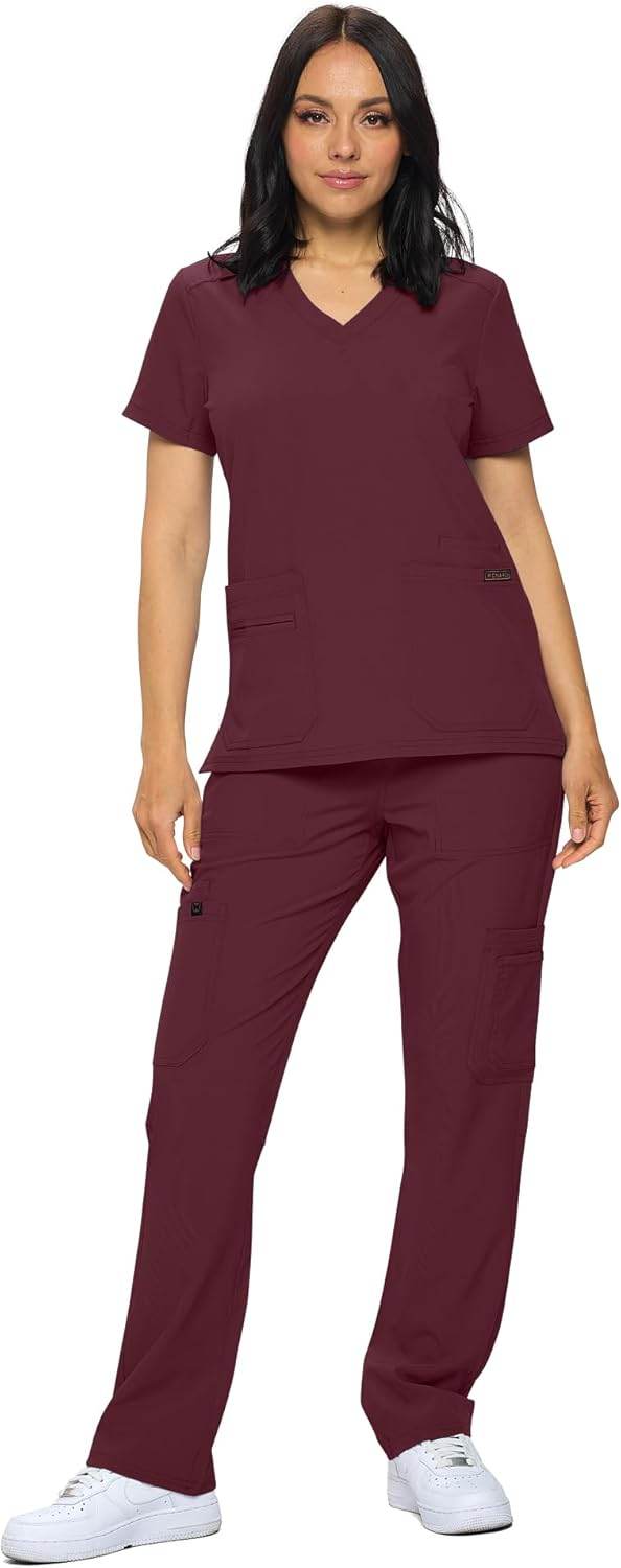 Regular & Petite Stretchy Scrubs - Set of Top & Pants - Purcell's Clothing Company