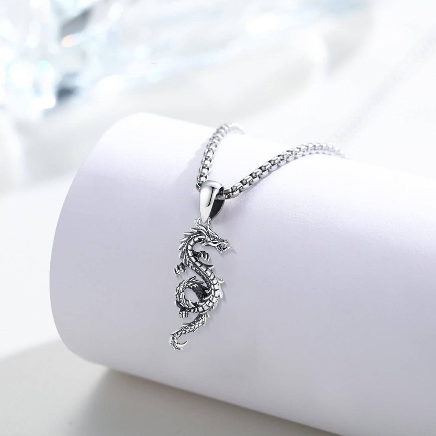 925 Sterling Silver Dragon Necklace