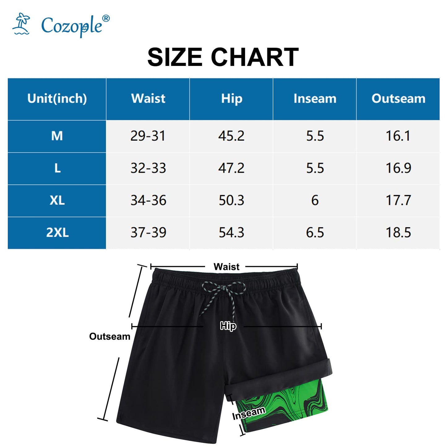 5.5" Inseam Anti-Chafe Swim Shorts