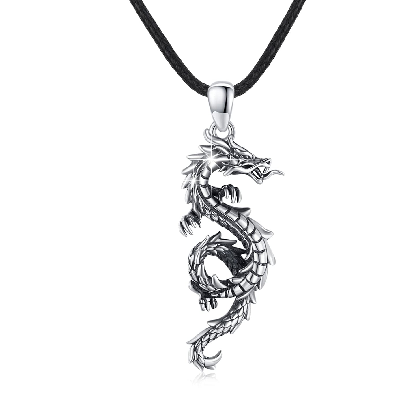 925 Sterling Silver Dragon Necklace