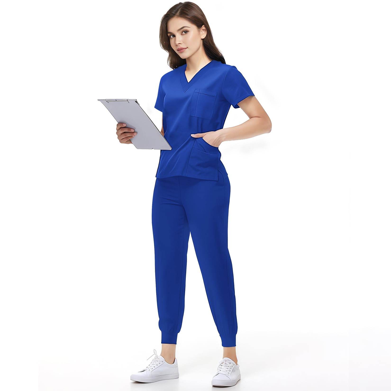 Jogger Scrub Set W/ V-Neck Top - Purcell's Clothing Company