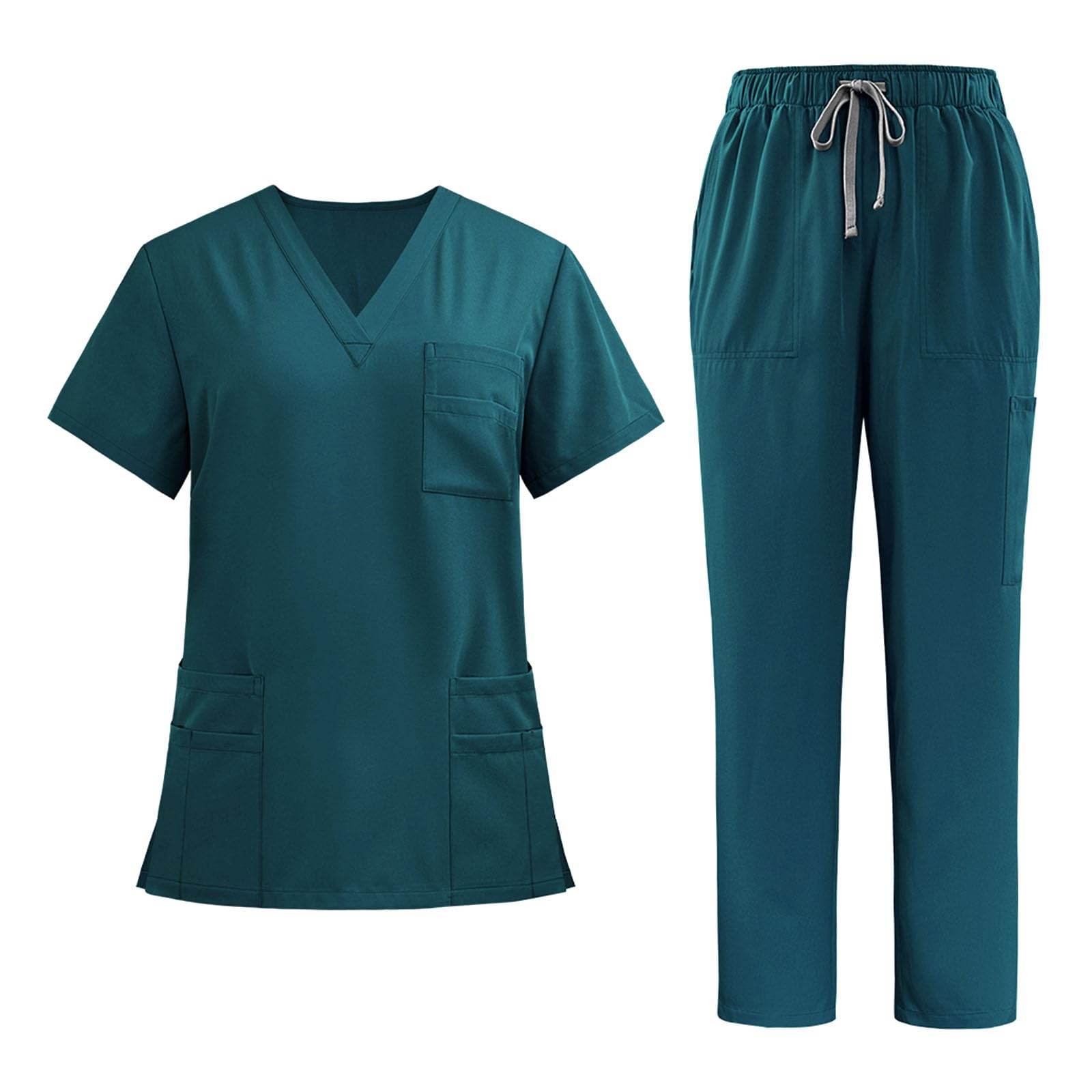 VICOGARD Scrub Set Stretch V-Neck Top & Straight Leg Pants - Purcell's Clothing Company
