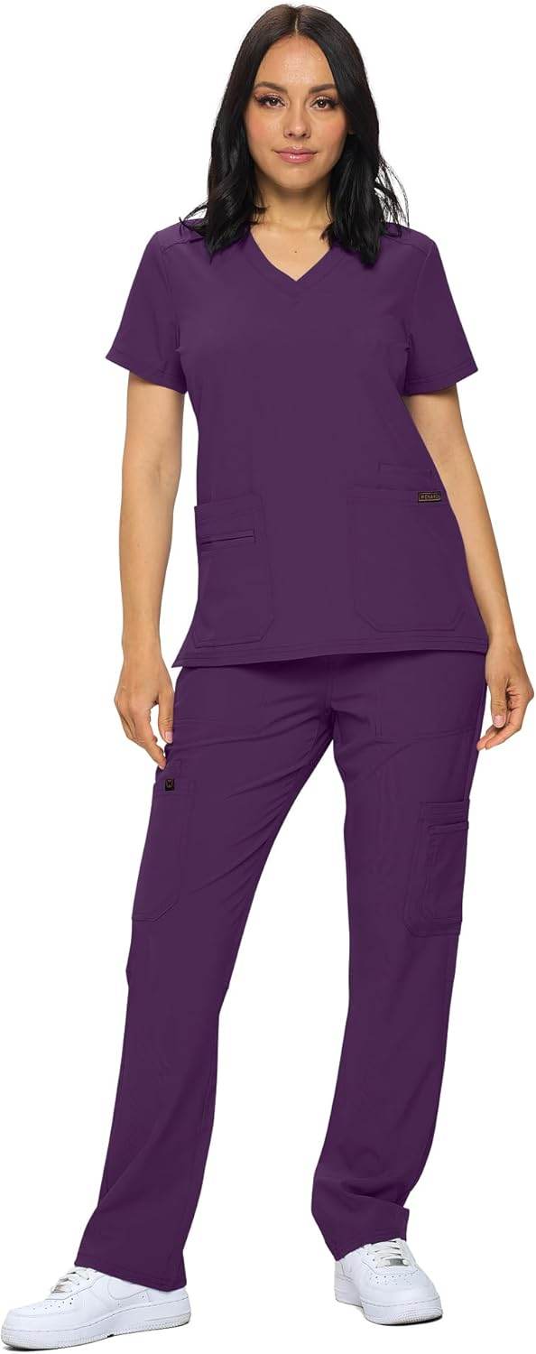 Regular & Petite Stretchy Scrubs - Set of Top & Pants - Purcell's Clothing Company