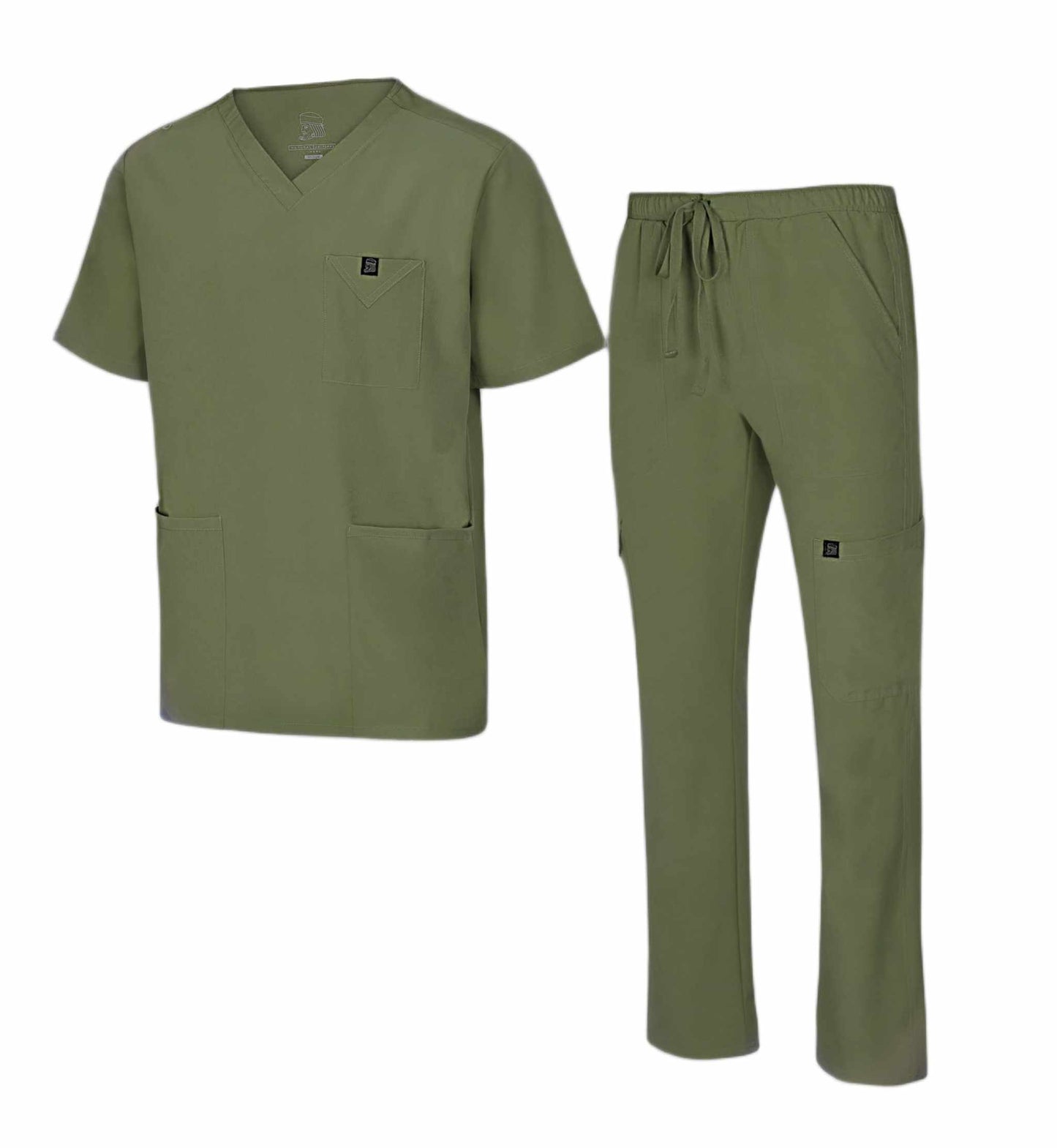 Multi-Pocket Cargo Scrub Set