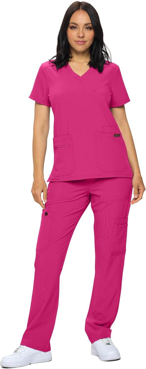 Regular & Petite Stretchy Scrubs - Set of Top & Pants - Purcell's Clothing Company