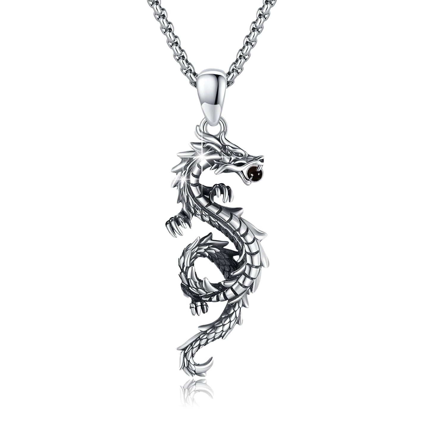 925 Sterling Silver Dragon Necklace