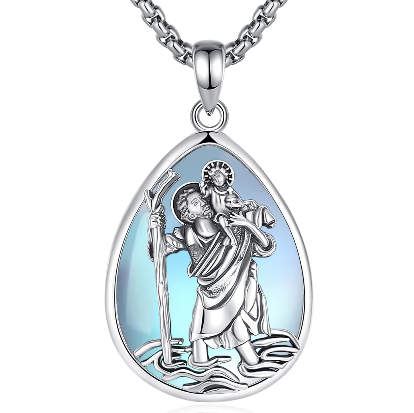 EUDORA 925 Sterling Silver Prayer Necklace