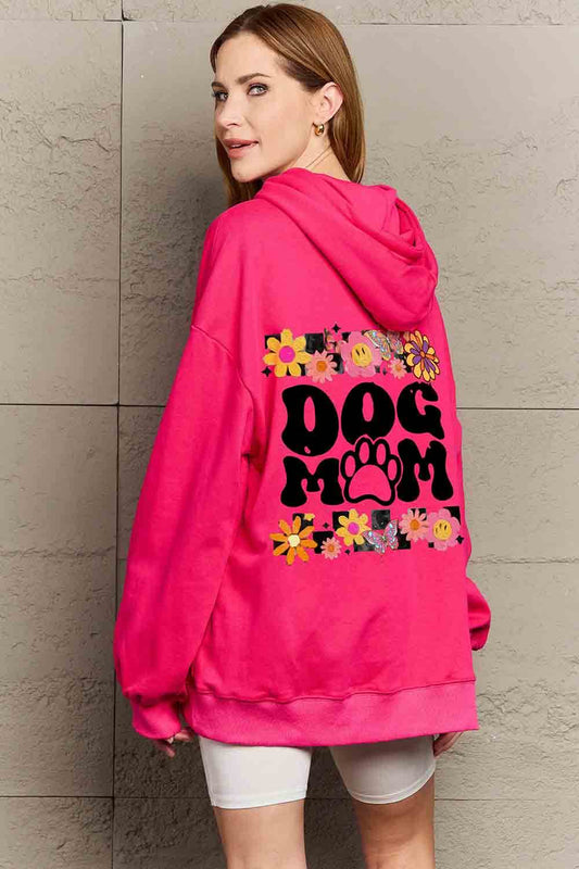 Simply Love Simply Love Full Size DOG MOM Graphic Hoodie - Purcell's Clothing Company