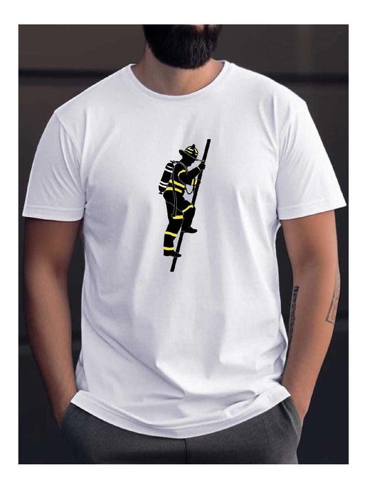 Fireman & Hose Ladder Graphic Print Tee
