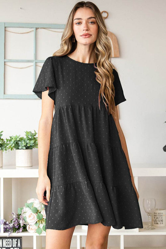 Heimish Swiss Dot Short Sleeve Tiered Dress - Purcell's Clothing Company