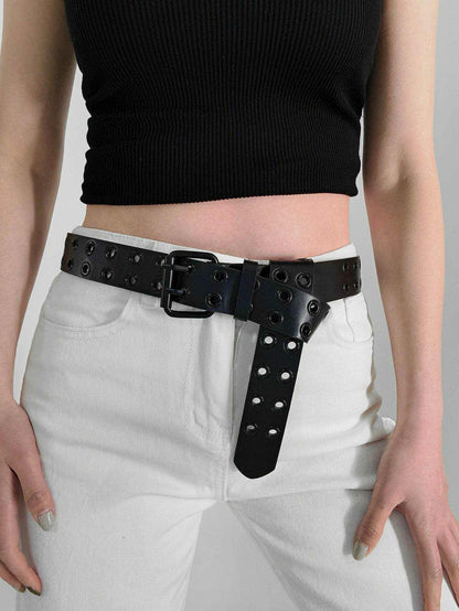 Grommet PU Leather Belt - Purcell's Clothing Company