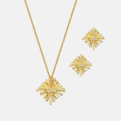 Starburst Gold-Plated Earrings and Necklace Set - Purcell's Clothing Company