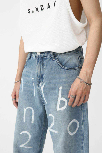 Men's Graffiti Wide Leg Jeans - Purcell's Clothing Company