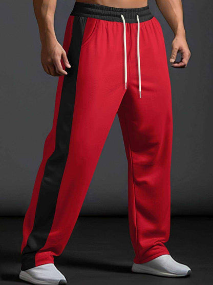 Drawstring Contrast Wide Leg Pants - Purcell's Clothing Company