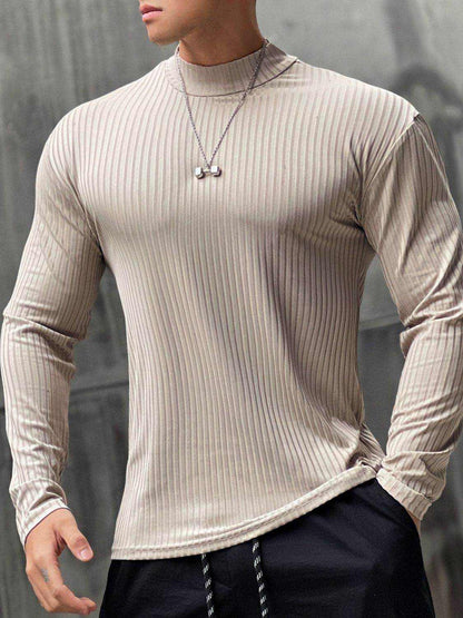 Mock Neck Long Sleeve T-Shirt - Purcell's Clothing Company