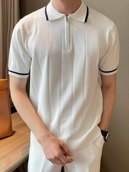 Quarter Zip Short Sleeve Polo - Purcell's Clothing Company