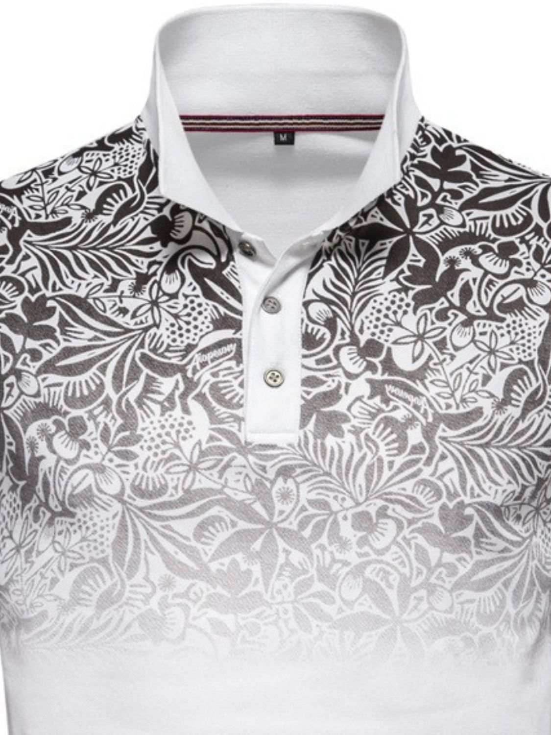 Printed Collared Neck Short Sleeve Polo - Purcell's Clothing Company