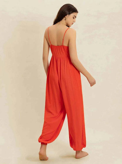 V-Neck Spaghetti Strap Jumpsuit - Purcell's Clothing Company