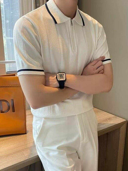 Quarter Zip Short Sleeve Polo - Purcell's Clothing Company