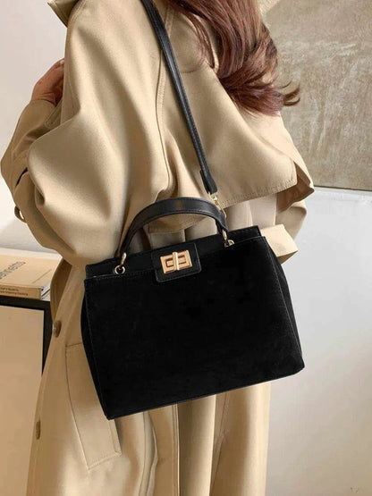 Solid Color Handbag with Removable Strap - Purcell's Clothing Company