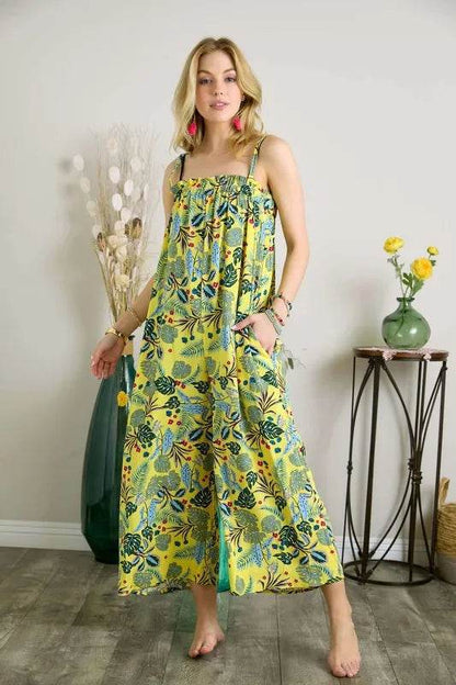 ADORA Elastic Detail Tropical Jumpsuit - Purcell's Clothing Company