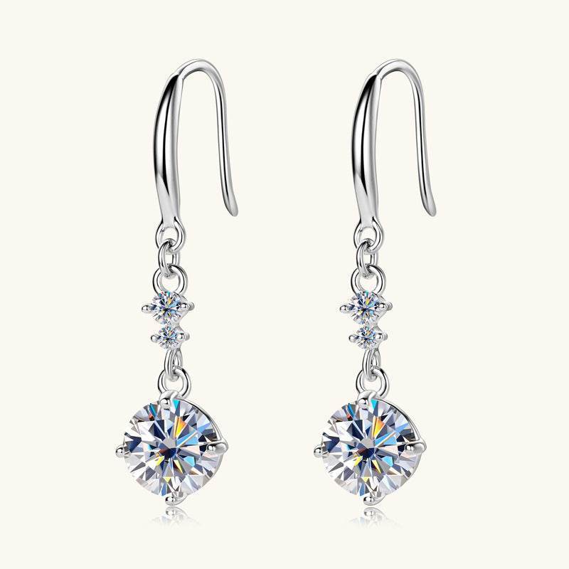 2 Carat Moissanite 925 Sterling Silver Earrings - Purcell's Clothing Company
