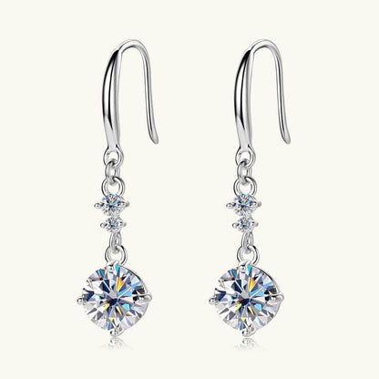 2 Carat Moissanite 925 Sterling Silver Earrings - Purcell's Clothing Company