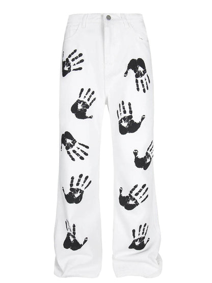 Men's Handprint Pattern Jeans - Purcell's Clothing Company