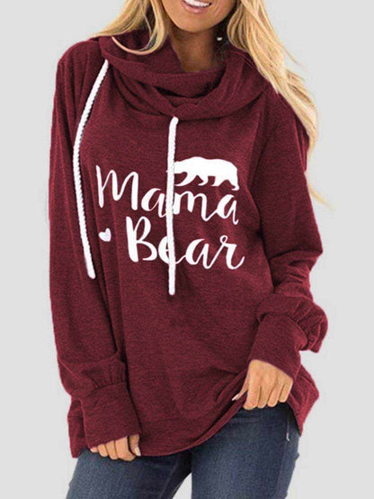 Drawstring Letter Graphic Long Sleeve Hoodie - Purcell's Clothing Company
