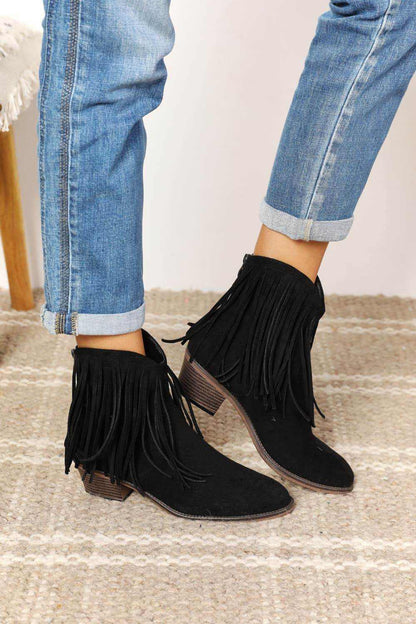 Legend Women's Fringe Cowboy Western Ankle Boots - Purcell's Clothing Company