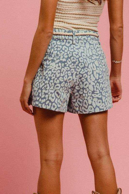 BiBi Rope Belt Leopard Shorts - Purcell's Clothing Company