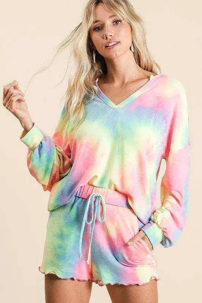 BiBi Tie Dye French Terry Top and Shorts Set - Purcell's Clothing Company