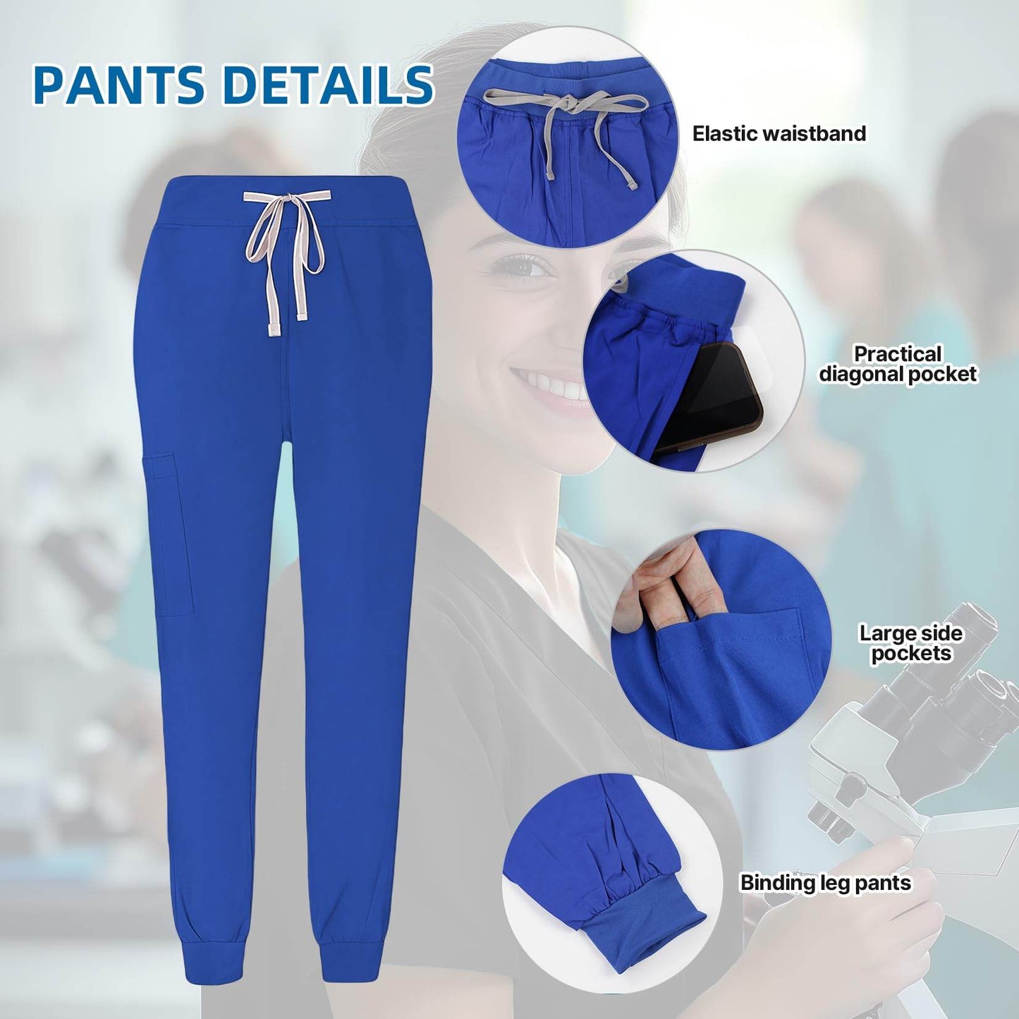 Jogger Scrub Set W/ V-Neck Top - Purcell's Clothing Company
