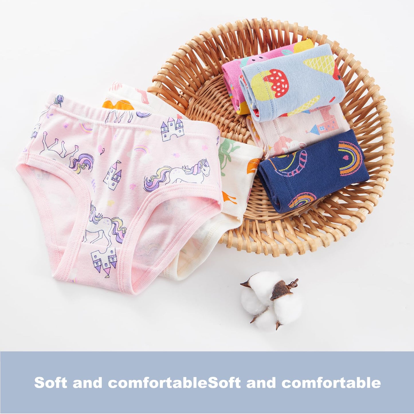 SYNPOS Toddler Soft Cotton Panties (6-Pack)