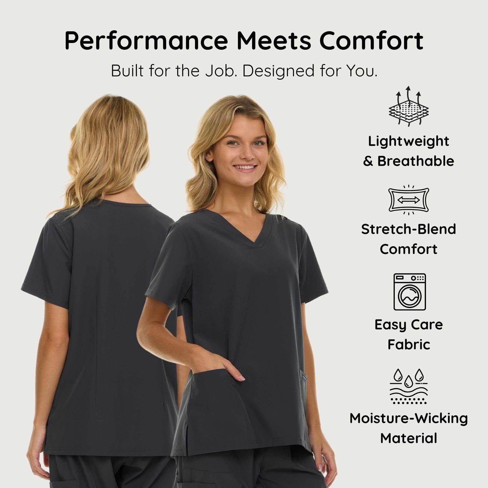 Nautica Scrub Top - V-Neck 3 Pocket - Purcell's Clothing Company