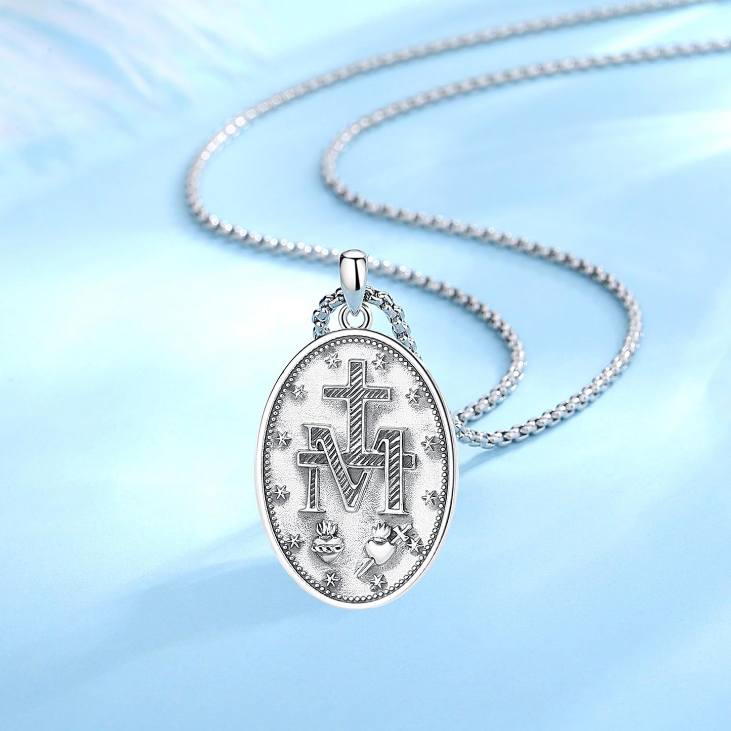 EUDORA 925 Sterling Silver Prayer Necklace