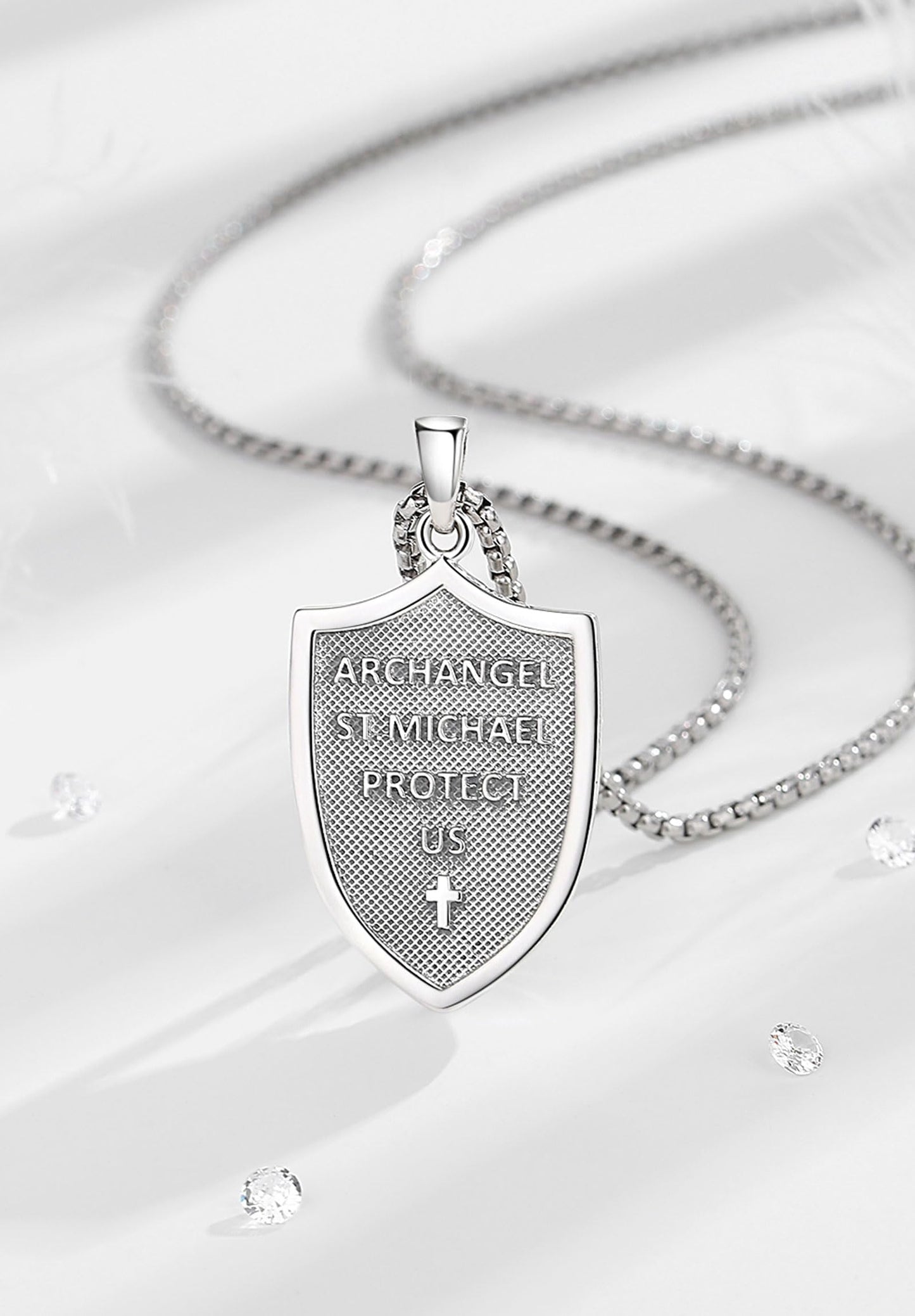 EUDORA 925 Sterling Silver Prayer Necklace