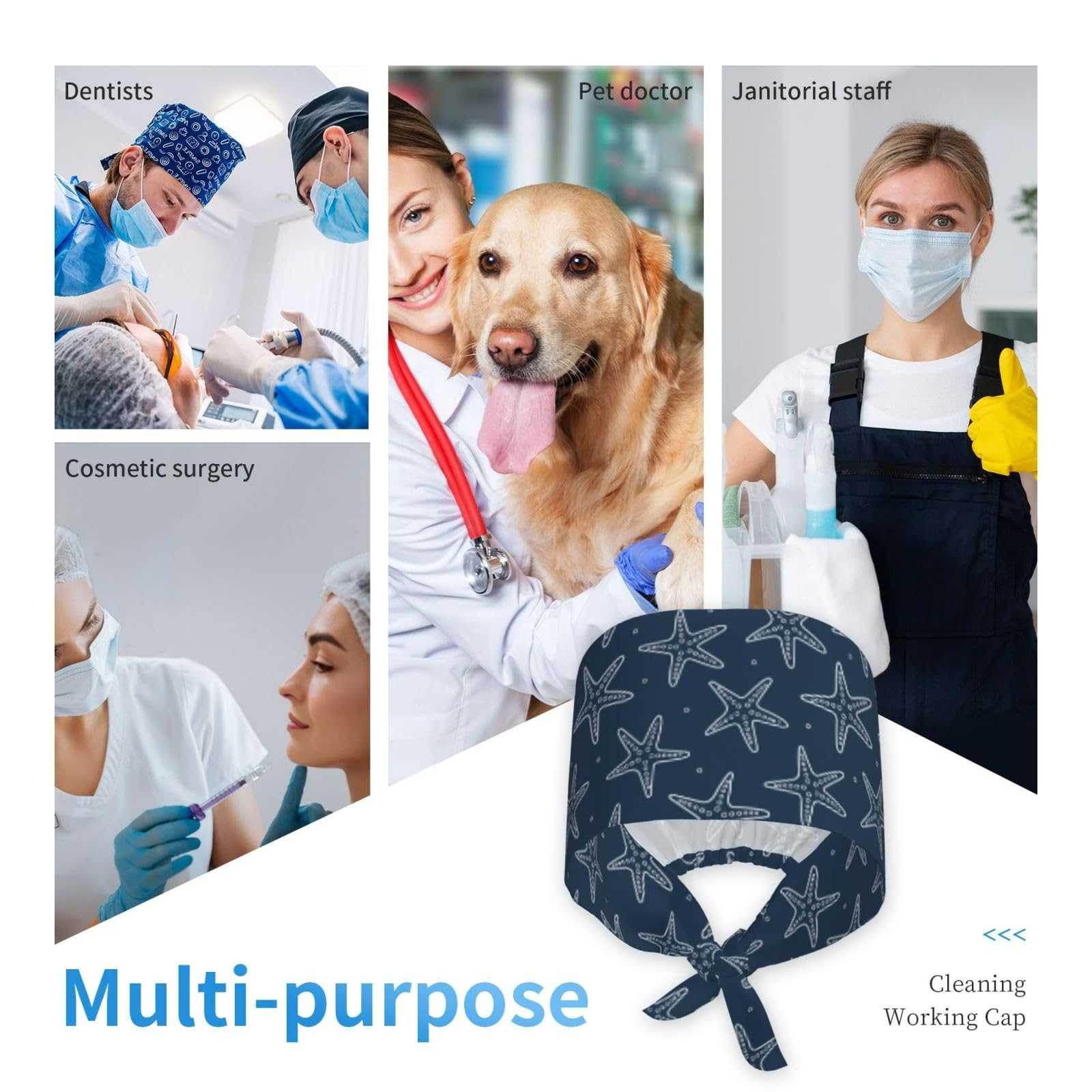 Unisex Adjustable Scrub Cap W/ Elastic - Purcell's Clothing Company